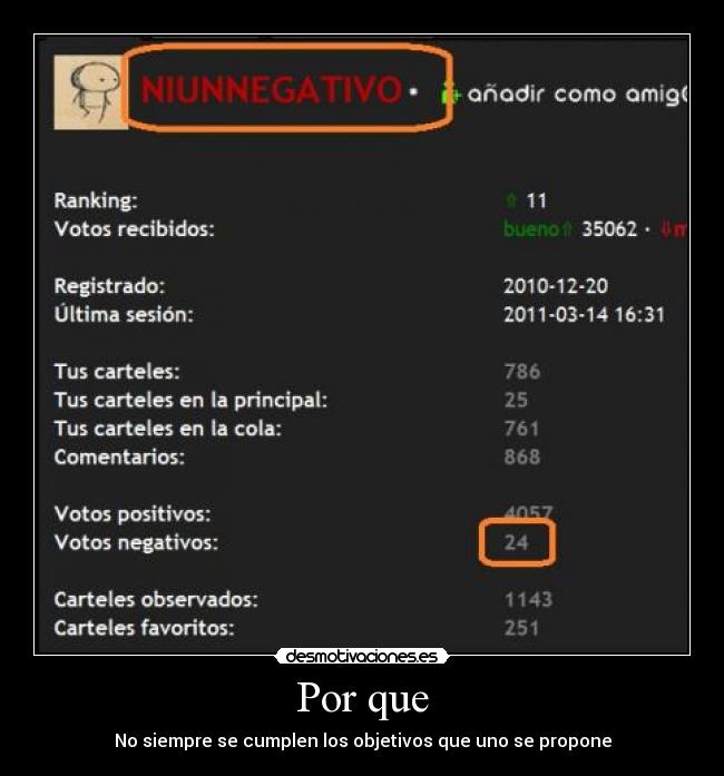 Por que - No siempre se cumplen los objetivos que uno se propone