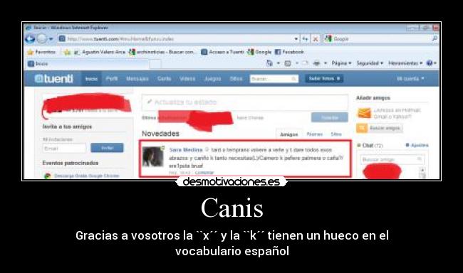 Canis - Gracias a vosotros la ``x´´ y la ``k´´ tienen un hueco en el vocabulario español