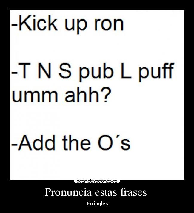 Pronuncia estas frases - En inglés