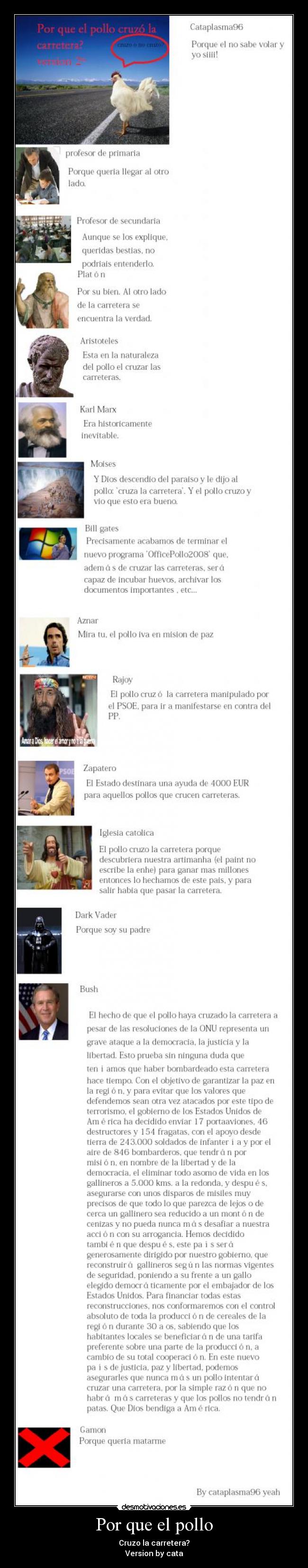 Por que el pollo - Cruzo la carretera?
Version by cata