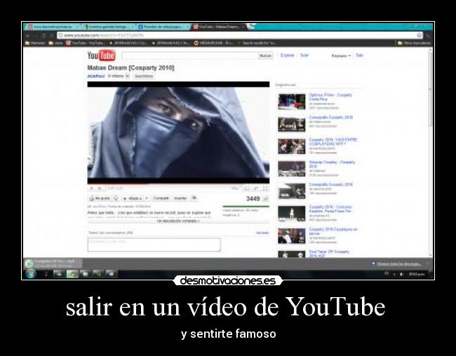 salir en un vídeo de YouTube -