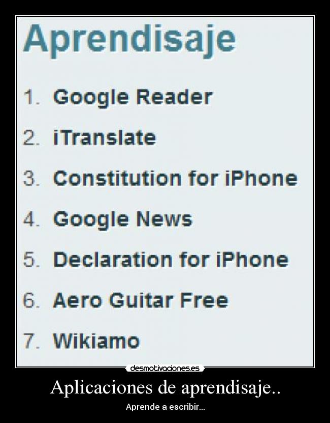 Aplicaciones de aprendisaje.. - Aprende a escribir...