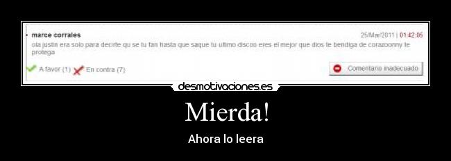 Mierda! - Ahora lo leera