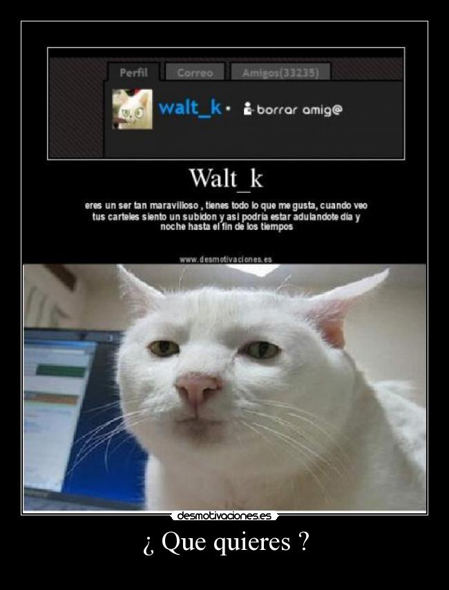 ¿ Que quieres ? -