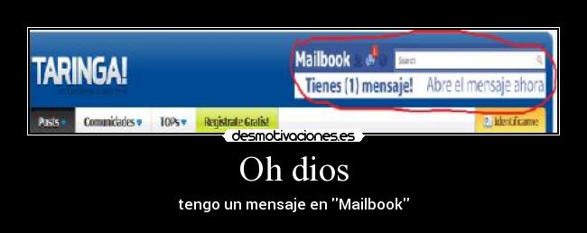 Oh dios - tengo un mensaje en Mailbook