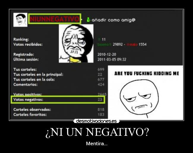 ¿NI UN NEGATIVO? - Mentira...
