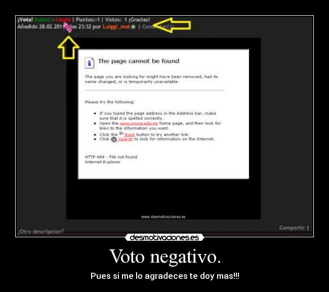 Voto negativo. - Pues si me lo agradeces te doy mas!!!