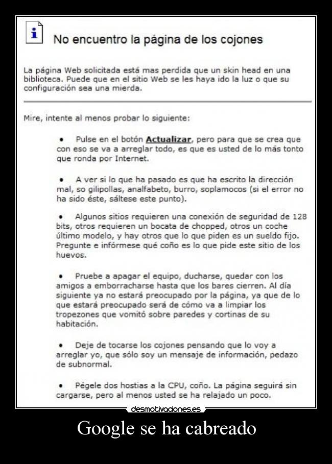 Google se ha cabreado -