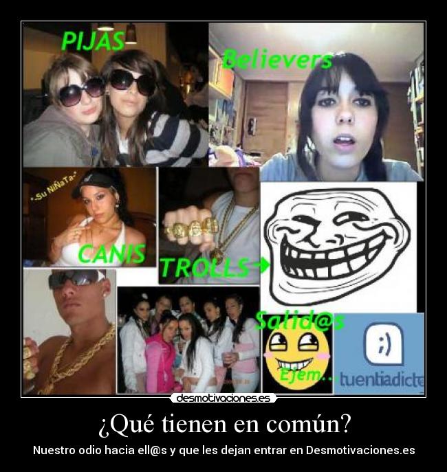 ¿Qué tienen en común? - Nuestro odio hacia ell@s y que les dejan entrar en Desmotivaciones.es