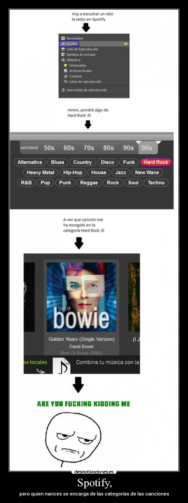 carteles spotify categorias mal radio narices desmotivaciones
