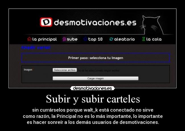 Subir y subir carteles -