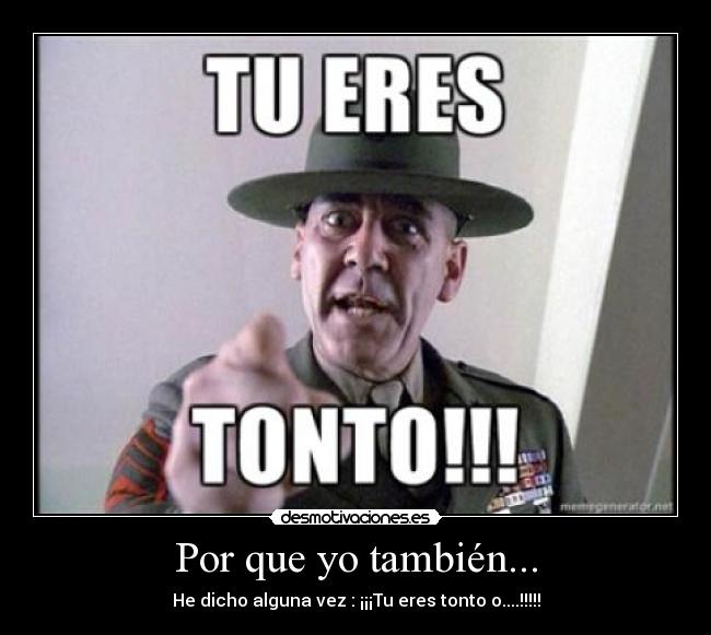 Por que yo también... - He dicho alguna vez : ¡¡¡Tu eres tonto o....!!!!!