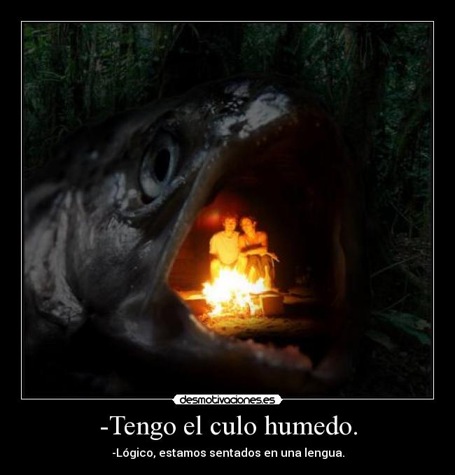 -Tengo el culo humedo. - -Lógico, estamos sentados en una lengua.