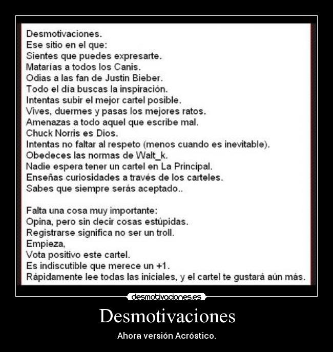 carteles desmotivaciones desmotivaciones acrostico desmotivaciones