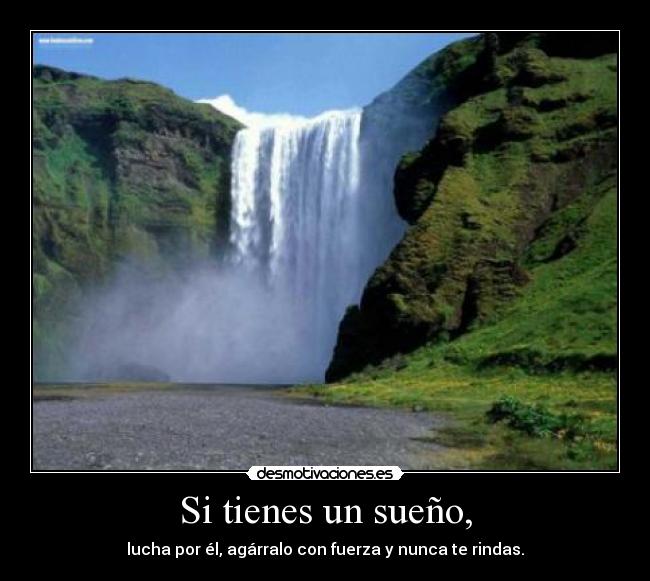 Si tienes un sueño, - lucha por él, agárralo con fuerza y nunca te rindas.