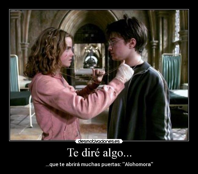 carteles harry potter hermione alohomora desmotivaciones