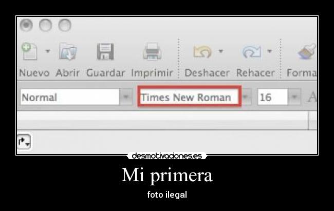 Mi primera - foto ilegal