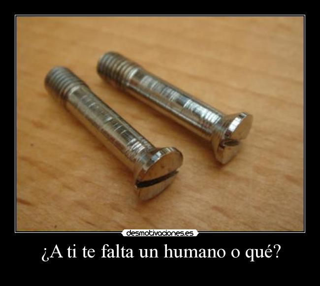 ¿A ti te falta un humano o qué? -