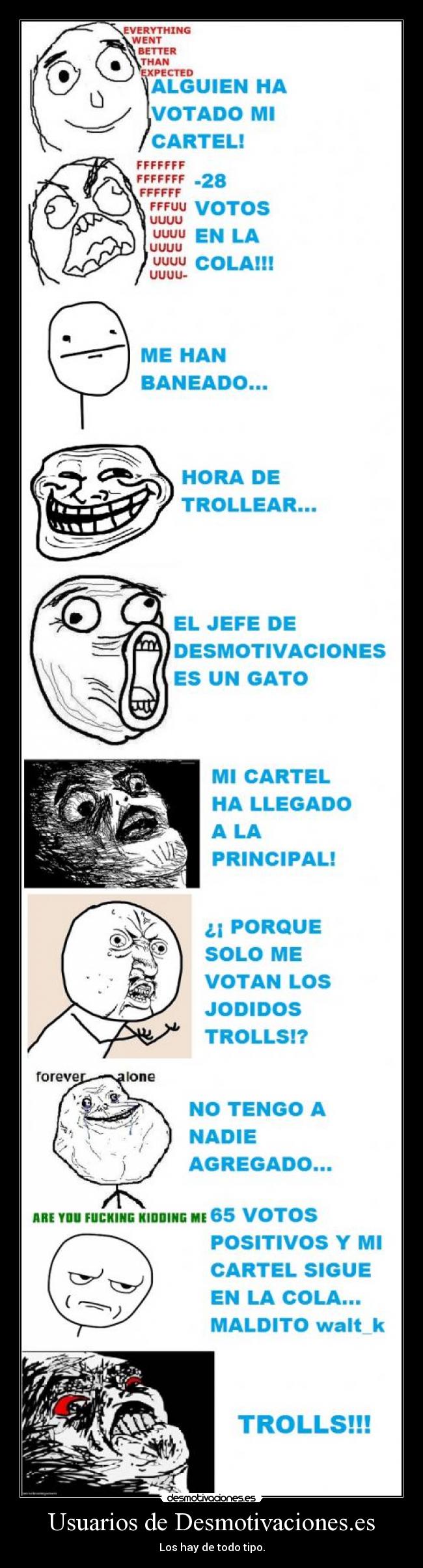 Usuarios de Desmotivaciones.es - Los hay de todo tipo.