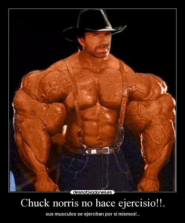 Chuck norris no hace ejercisio!!. -