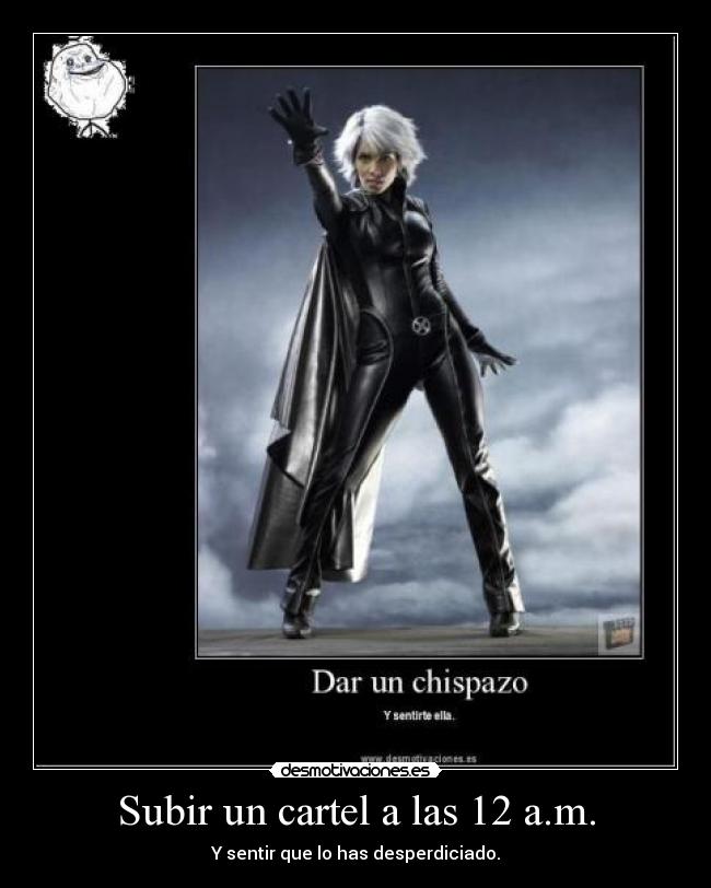 Subir un cartel a las 12 a.m. -