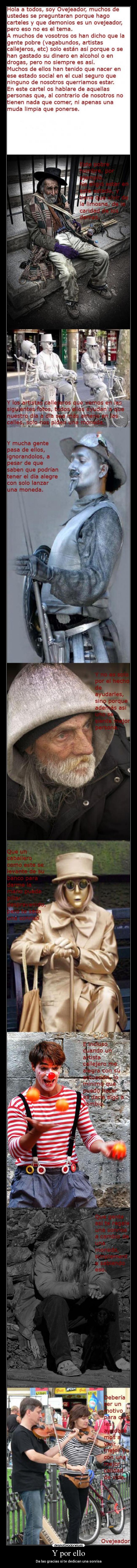carteles ovejeador pobres vagabundos artistas callejeros sonrisa pensar desmotivaciones