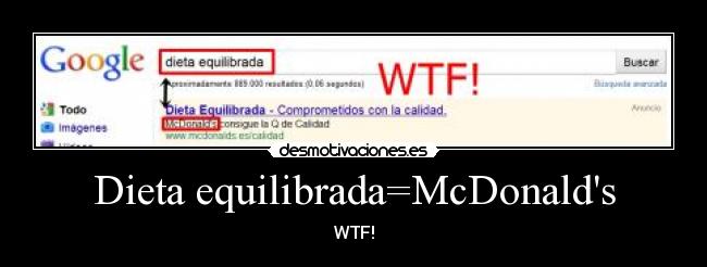 Dieta equilibrada=McDonalds -