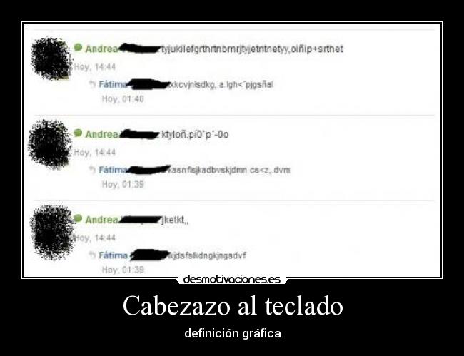 Cabezazo al teclado - definición gráfica