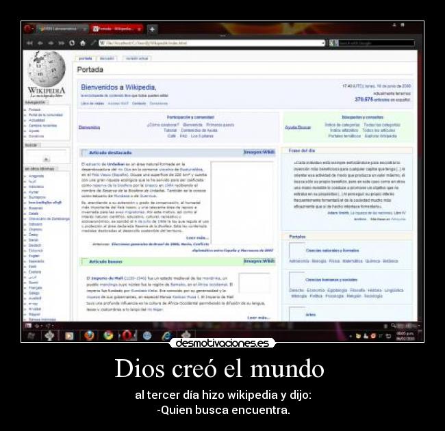 Dios creó el mundo -