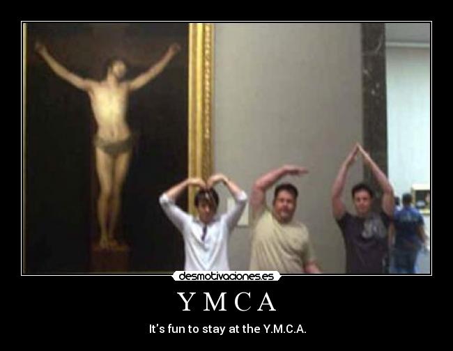 carteles ymca village people cuadro museo arte religion jesucristo baile gay desmotivaciones