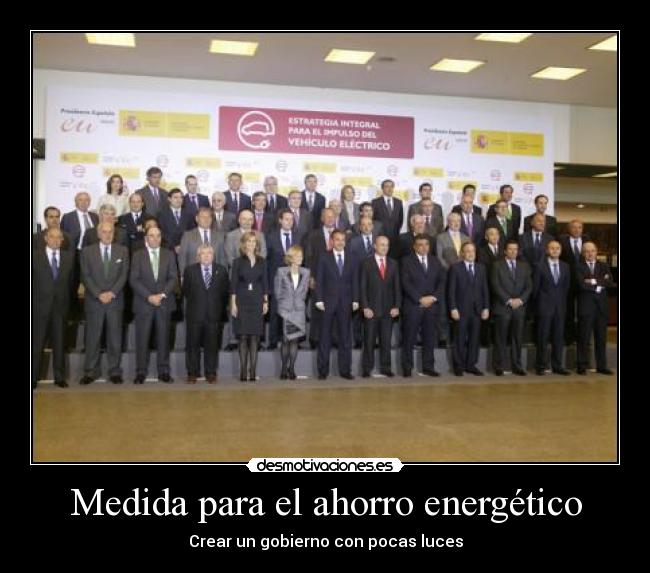 Medida para el ahorro energético - Crear un gobierno con pocas luces