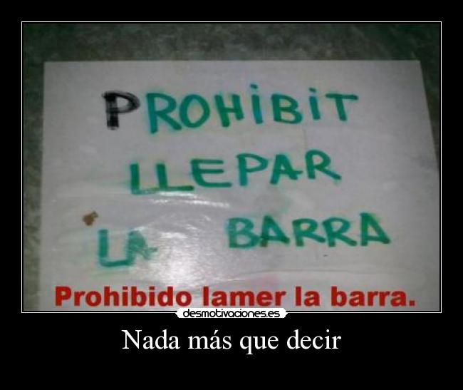 Nada más que decir -