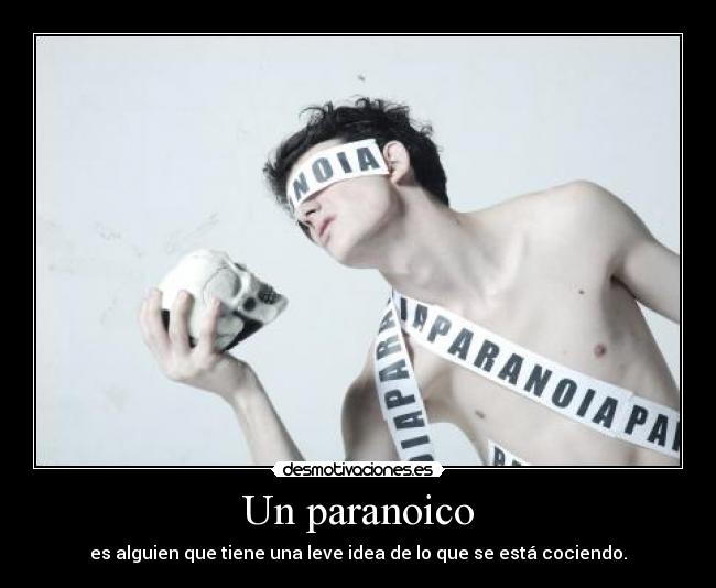 Un paranoico - es alguien que tiene una leve idea de lo que se está cociendo.