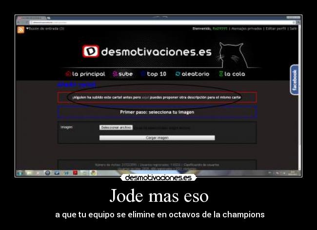 Jode mas eso -  a que tu equipo se elimine en octavos de la champions