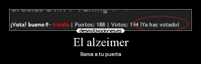 El alzeimer - llama a tu puerta