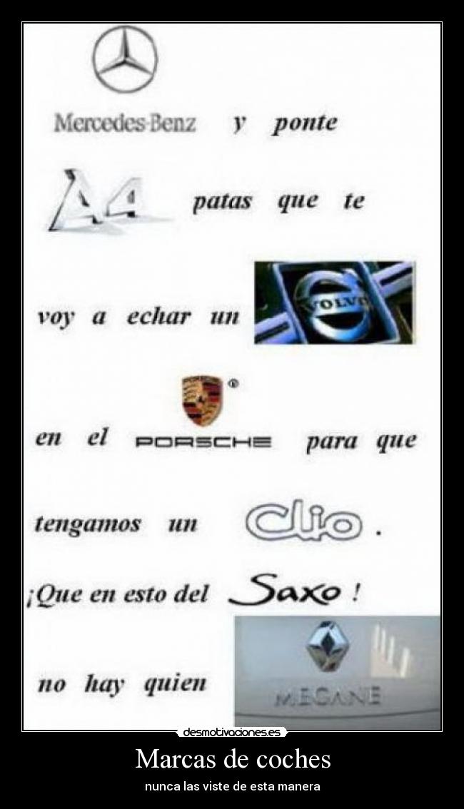 Marcas de coches - nunca las viste de esta manera