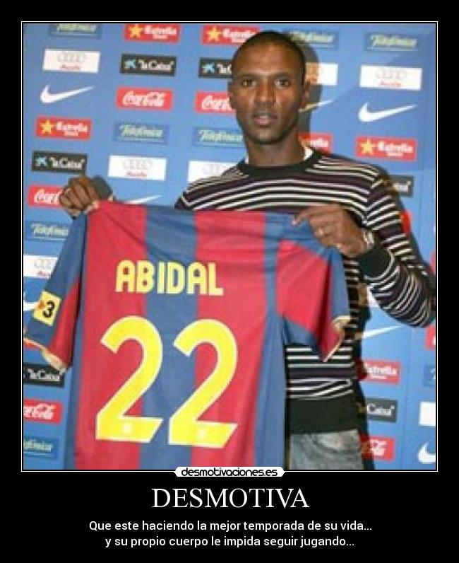 DESMOTIVA - Que este haciendo la mejor temporada de su vida...
y su propio cuerpo le impida seguir jugando...
