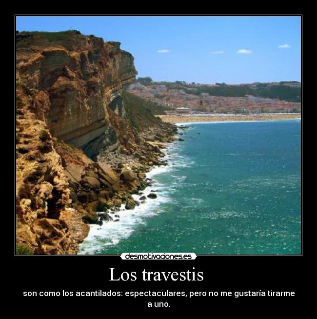 Los travestis - son como los acantilados: espectaculares, pero no me gustaría tirarme a uno.