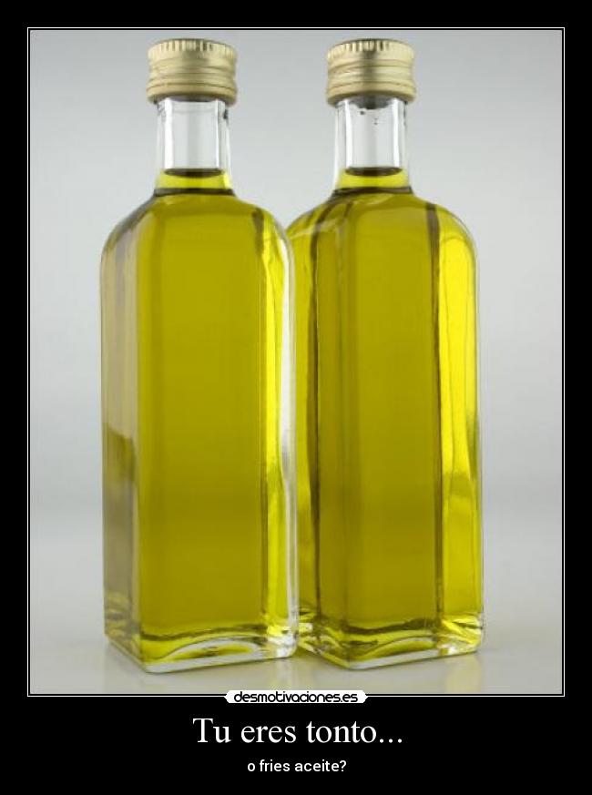 Tu eres tonto... - o fries aceite?