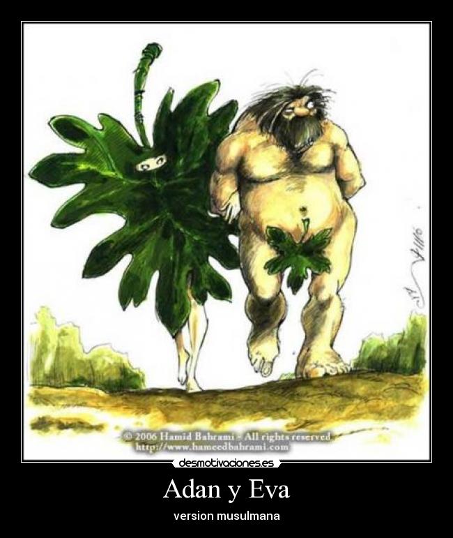 carteles adan eva version musulmana desmotivaciones