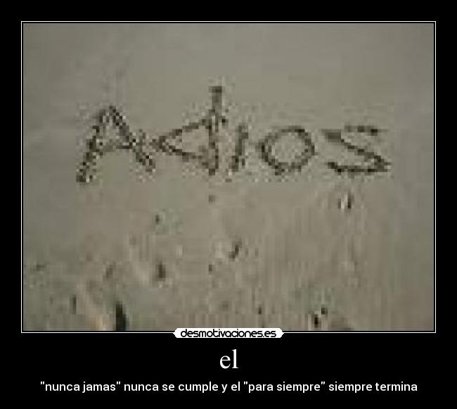 el - nunca jamas nunca se cumple y el para siempre siempre termina