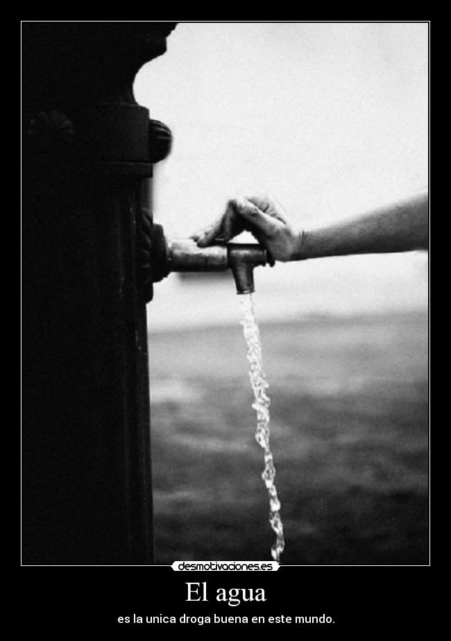 El agua - es la unica droga buena en este mundo.