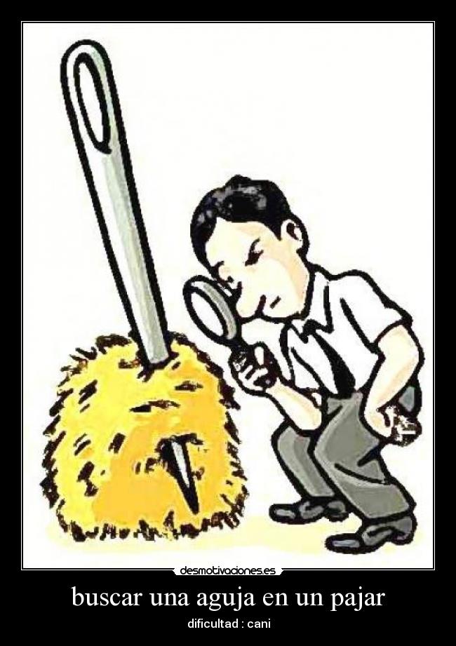 buscar una aguja en un pajar - dificultad : cani