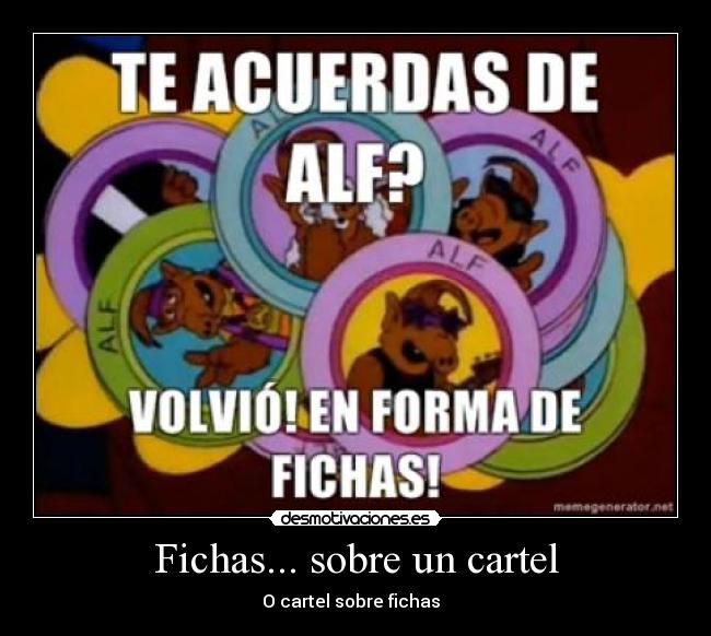 Fichas... sobre un cartel - O cartel sobre fichas