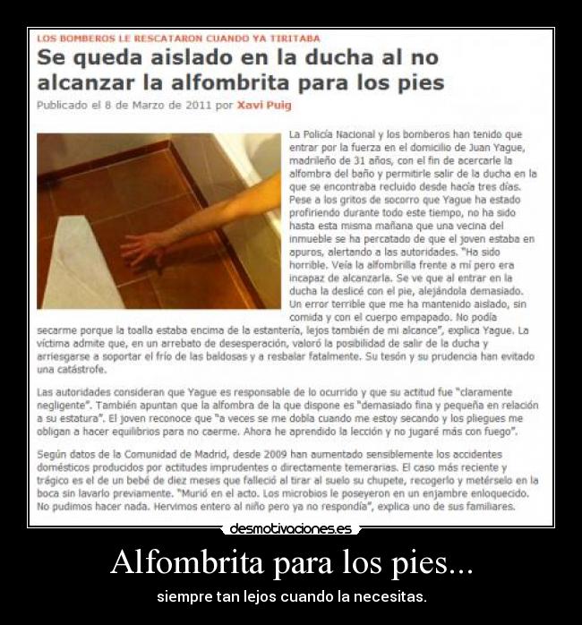 Alfombrita para los pies... - siempre tan lejos cuando la necesitas.