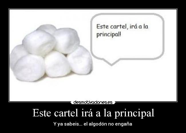 Este cartel irá a la principal - 