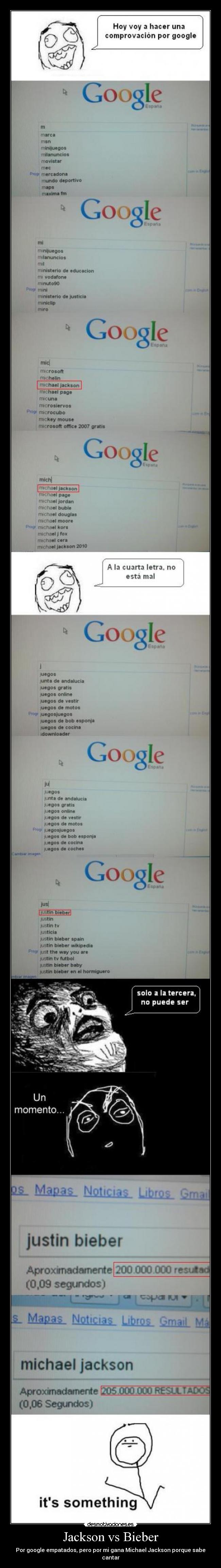 Jackson vs Bieber - Por google empatados, pero por mi gana Michael Jackson porque sabe cantar