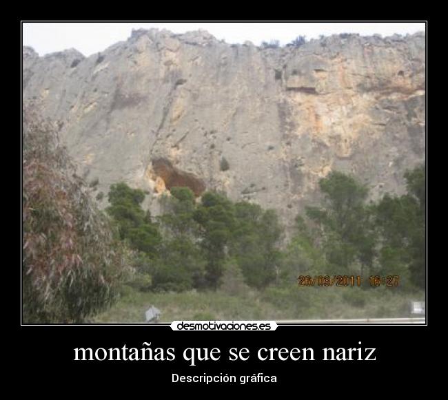 montañas que se creen nariz - Descripción gráfica