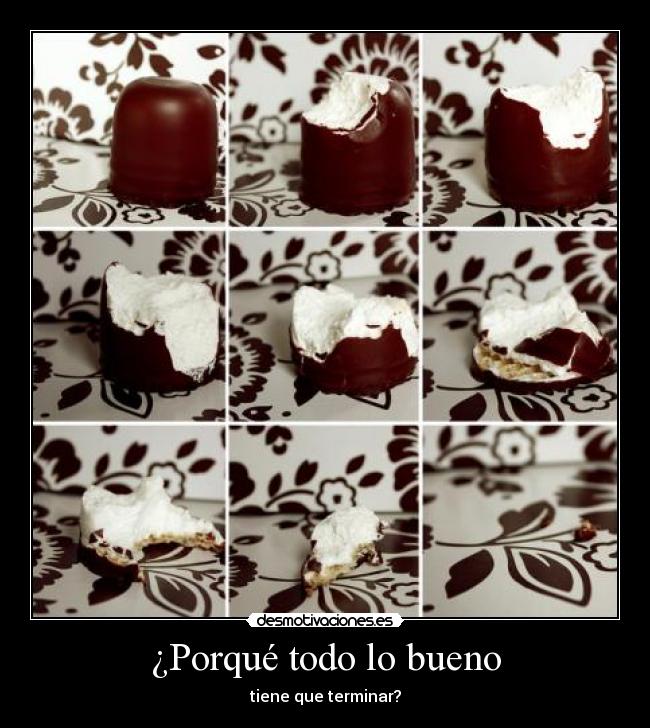 ¿Porqué todo lo bueno - tiene que terminar?