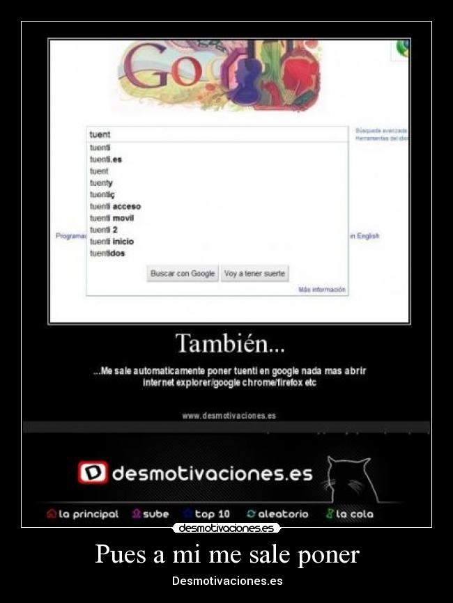 Pues a mi me sale poner -